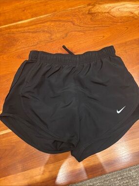Nike Black Women’s Athletic Shorts with White Swoosh